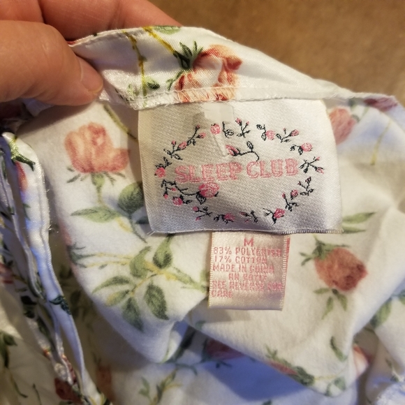 Sleep Club Tank & Shorts Set VTG Floral M EUC - Picture 3 of 11